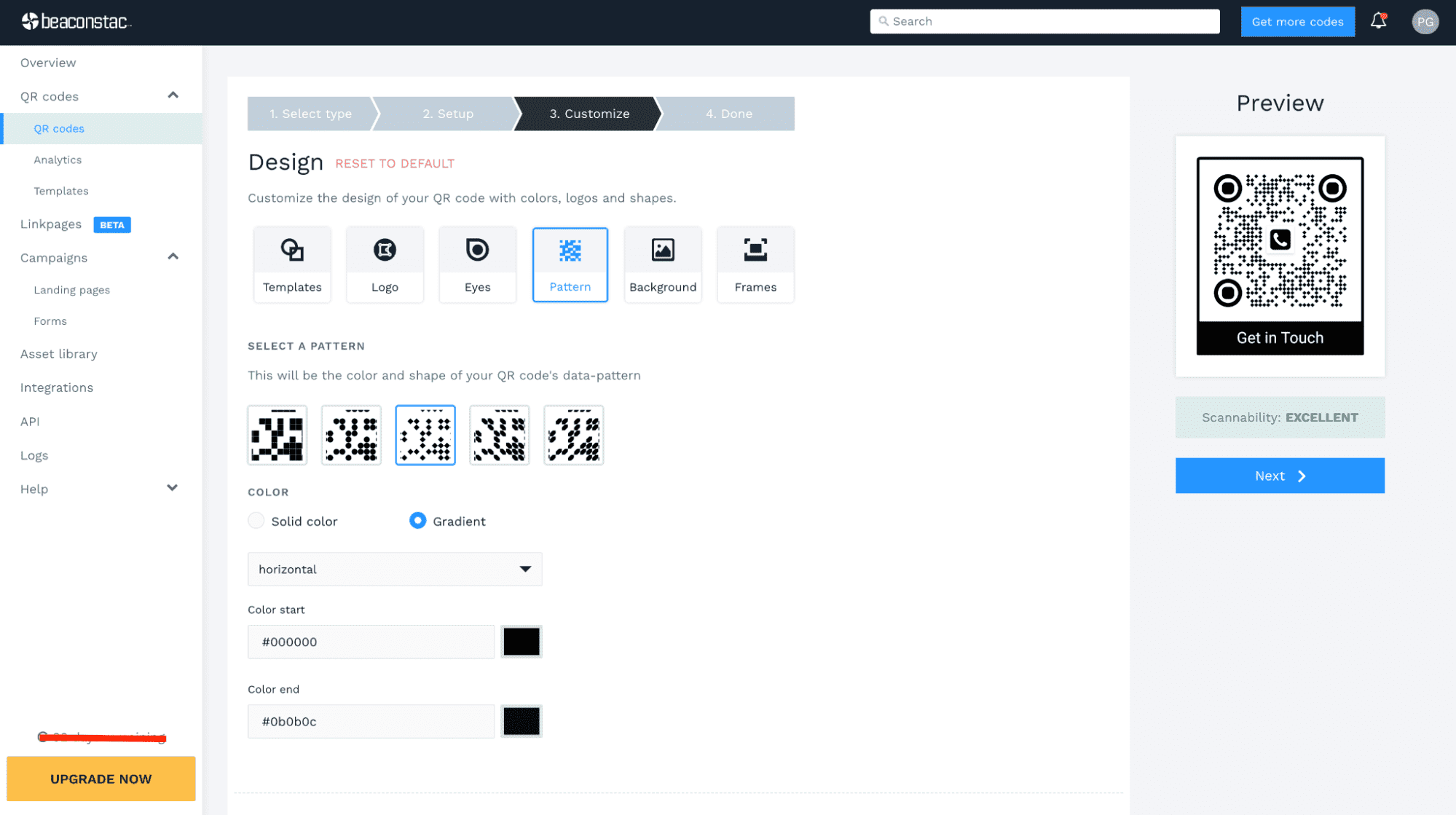 Customize your contactless business card’s QR Code