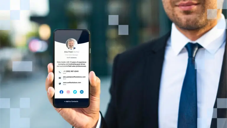 Using digital business cards for field sales